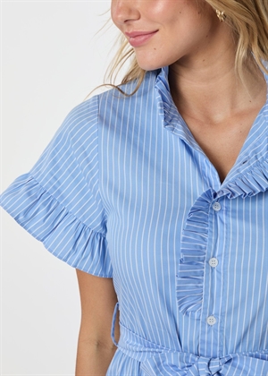 Nellie stripe kjole Lyseblå Neo Noir 